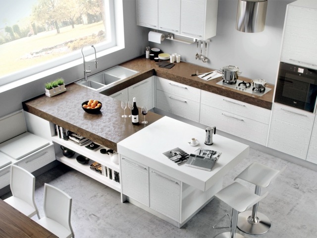 kitchens equipped with white wood