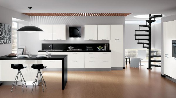 designer kitchens accent black Scavolini