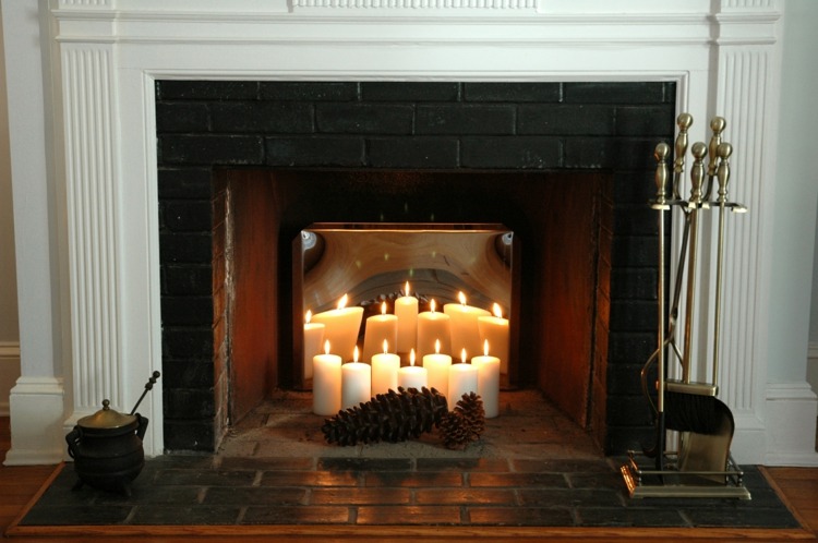 deco fireplace summer candles