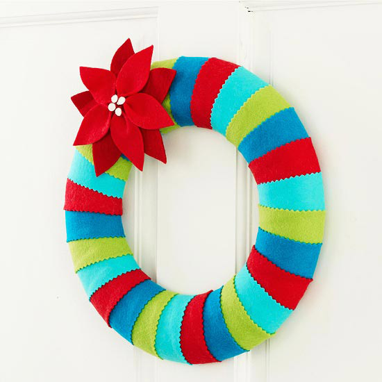 deco-Christmas-fabric-make-yourself-felt-colors-wreath Christmas deco fabric