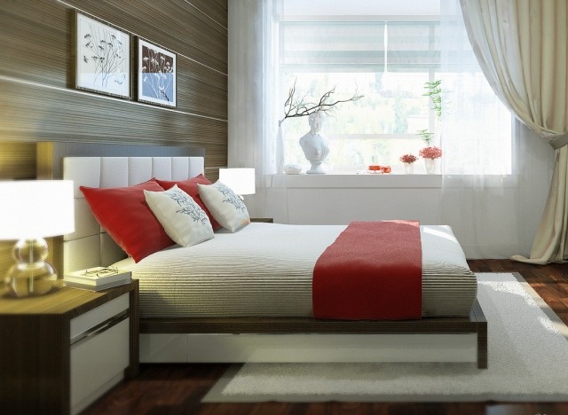 Deco-room-adult machine bed-red-white