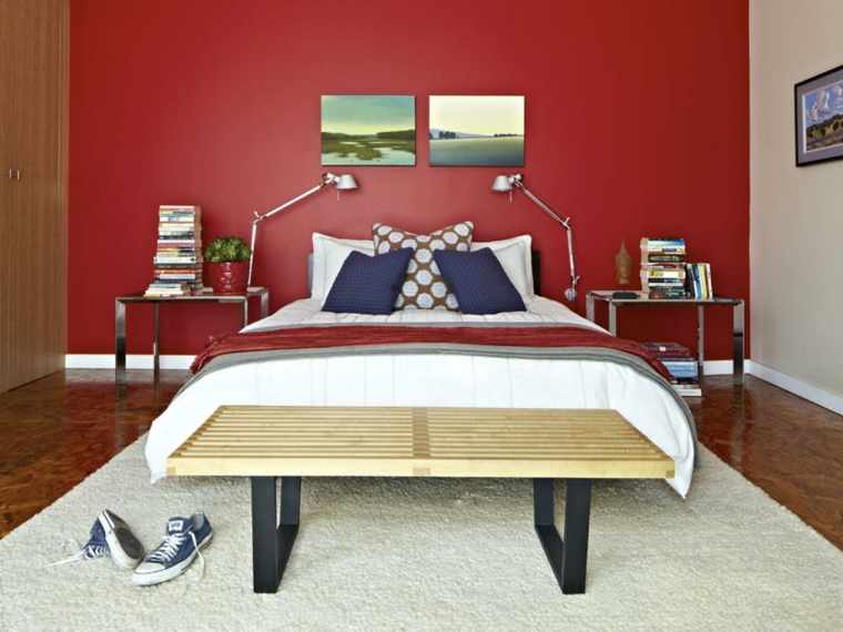 bedroom decor red walls