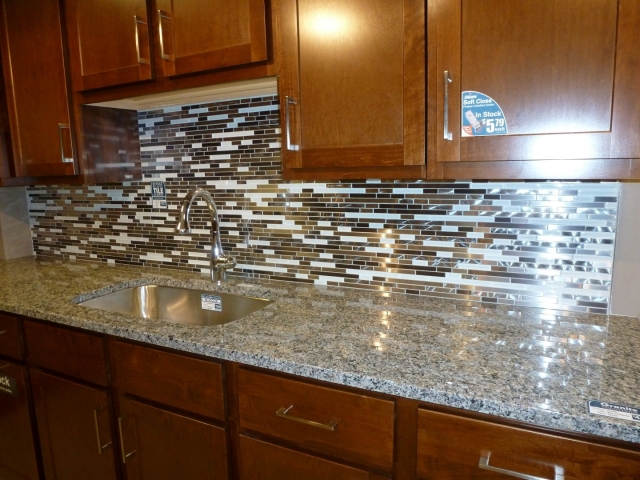 Deco-kitchen backsplash original Tile-rectangular-cabinets, cupboards