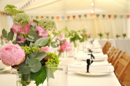 table decoration decorated with roses