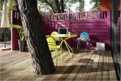 outdoor deco small pink terrace