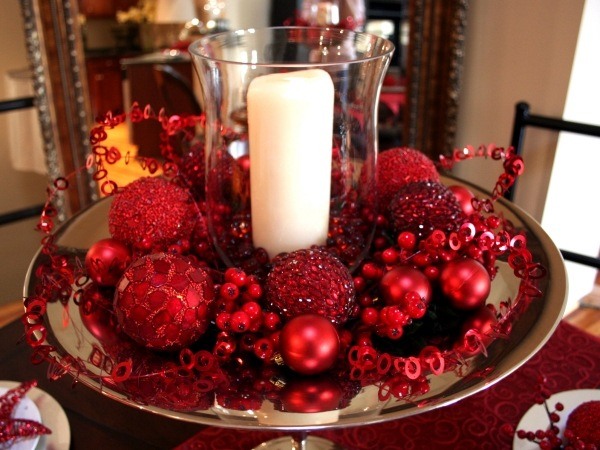 lilin deco-rumah-Krismas-bola-Noel-merah-berry-merah-putih