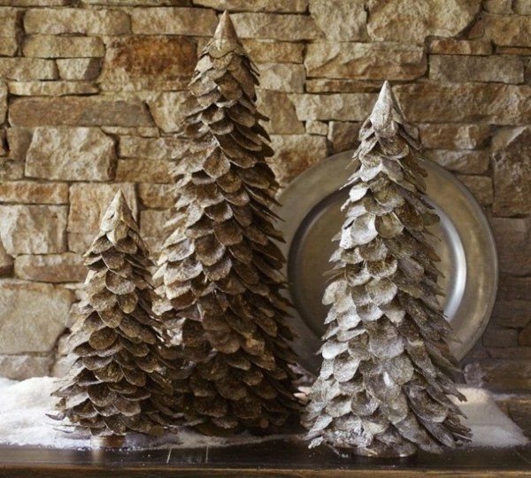 home-decoration-Christmas-fir-Christmas-DIY-original-mantel-fireplace home decoration for Christmas