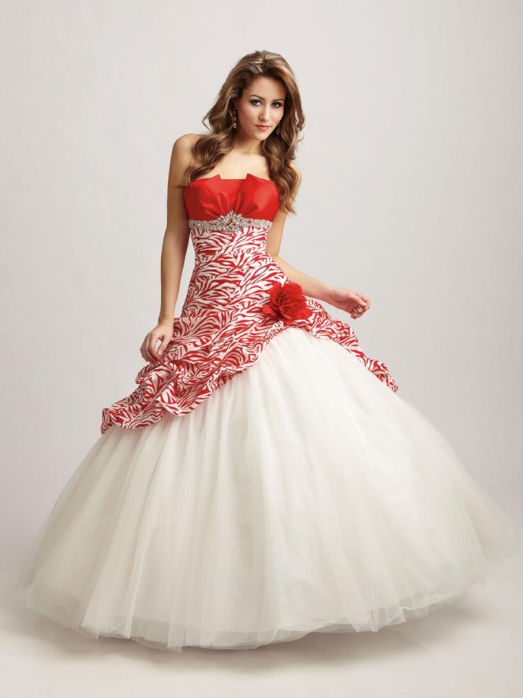 wedding decor white and red wedding dress-elegant