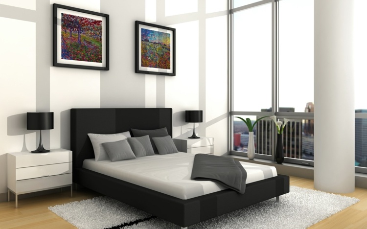 black and white deco modern adult bedroom