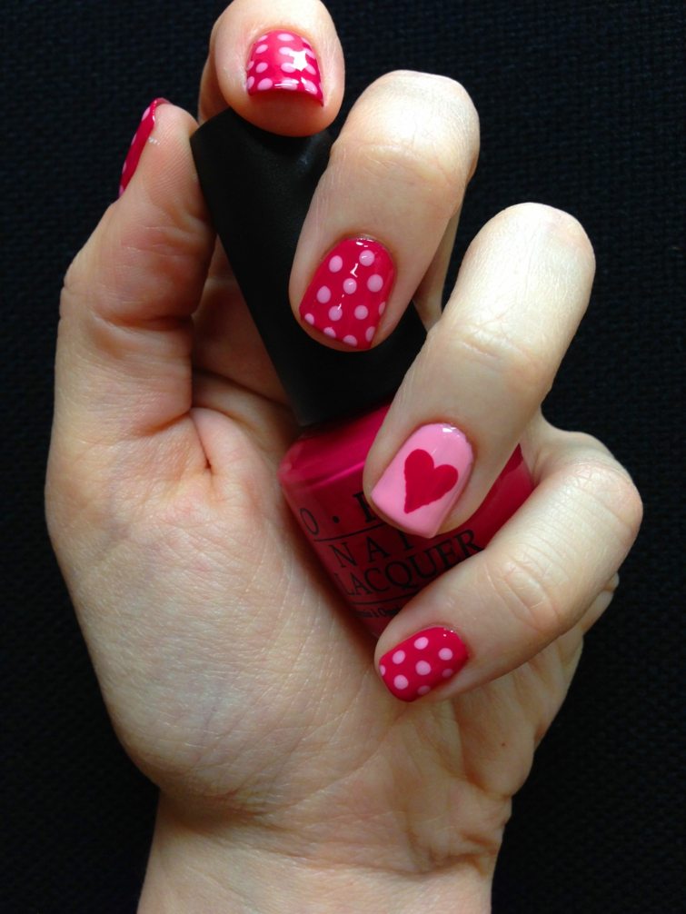 deco nails valentine's day