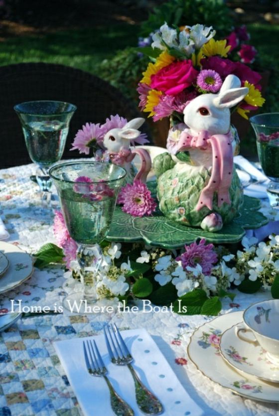 decor easter table flowers