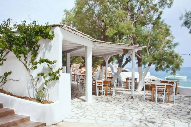 deco terrace greek islands