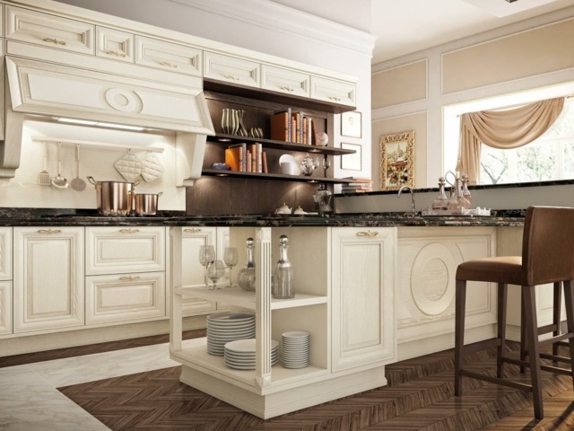 white kitchen wood deco