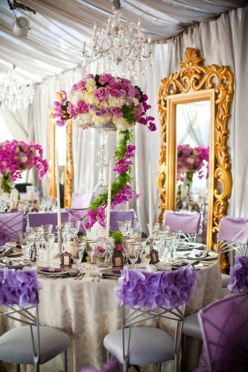 extravaganta glamour dekor nyanser gyllene violet