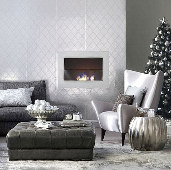 Decoration-Christmas-original silver-gray-white