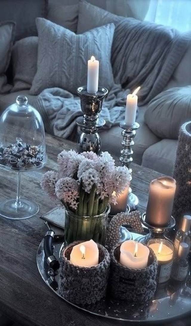 Decoration-Christmas-original-gray candles