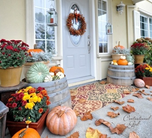 autumn decoration interesting veranda