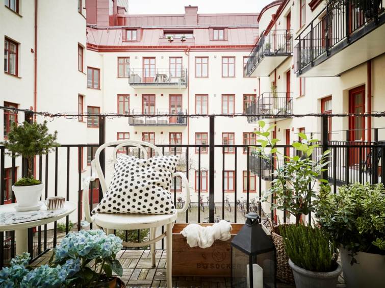 decoration balcony idee Scandinavian style