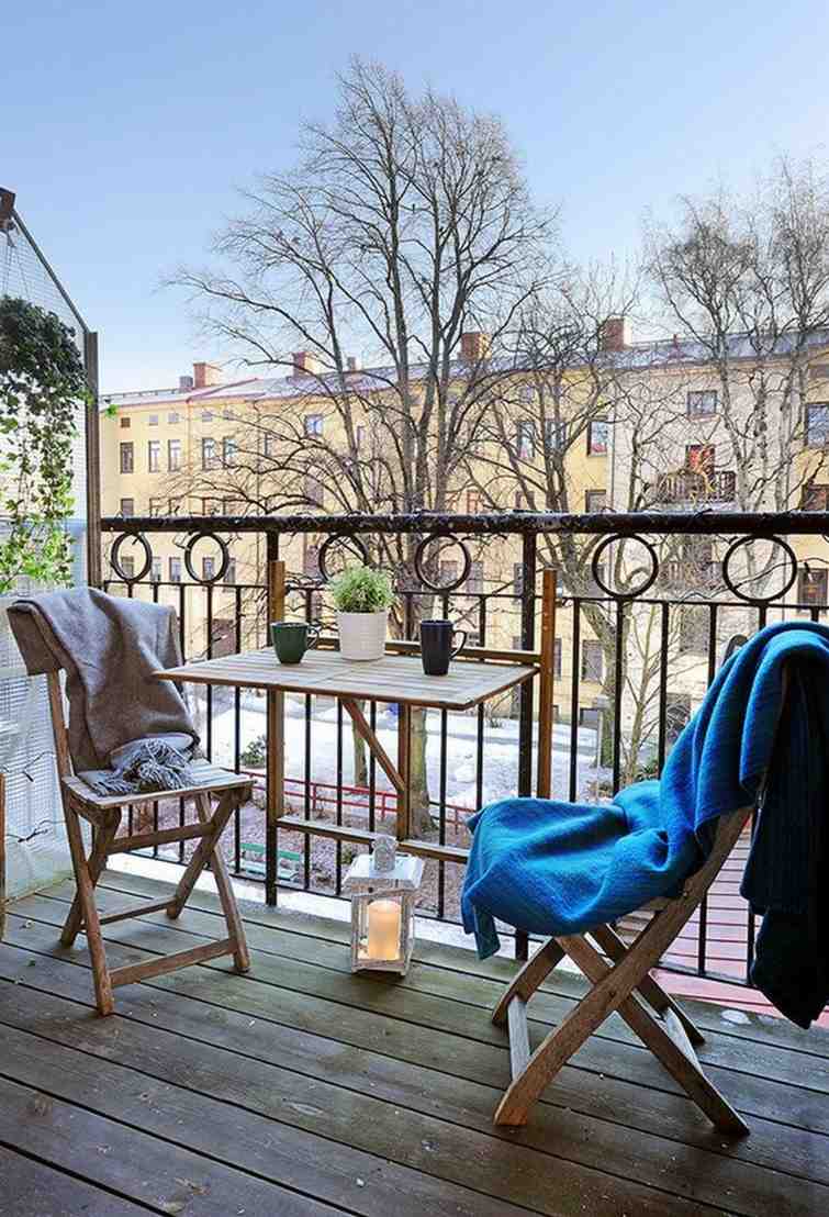 decoration balcony small chairs wood