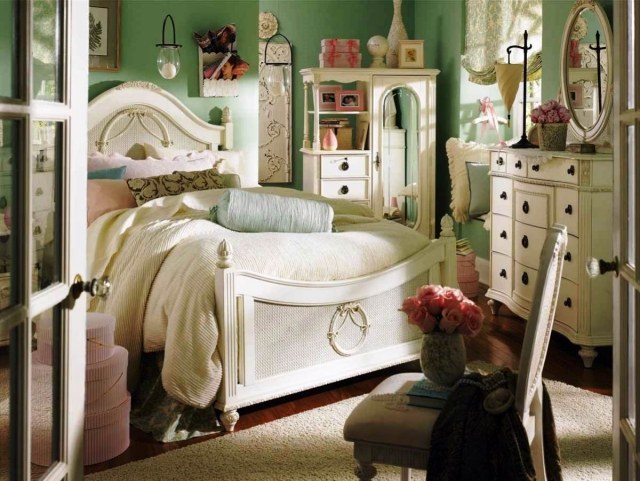 decoration bedroom adult decoration-room-adult-romantic-walls-green-vase-roses-furniture-wood-white