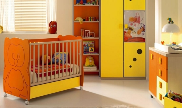 decoration baby room orange yellow