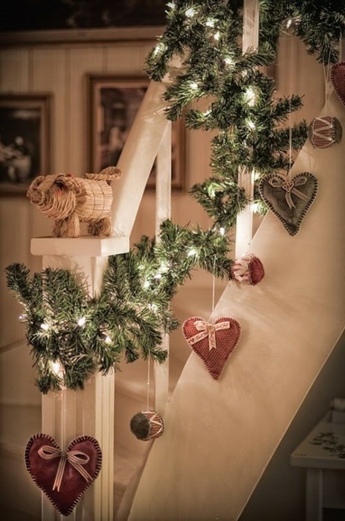 christmas decoration house stair