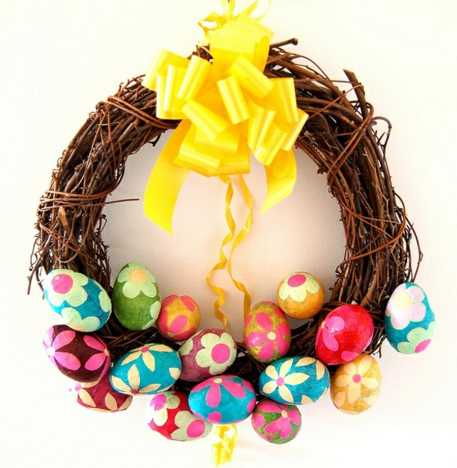 multicolored crown easter decoration