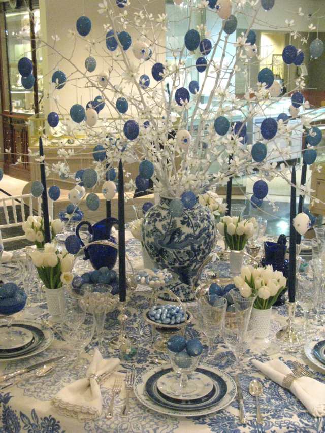 Easter blue table decoration