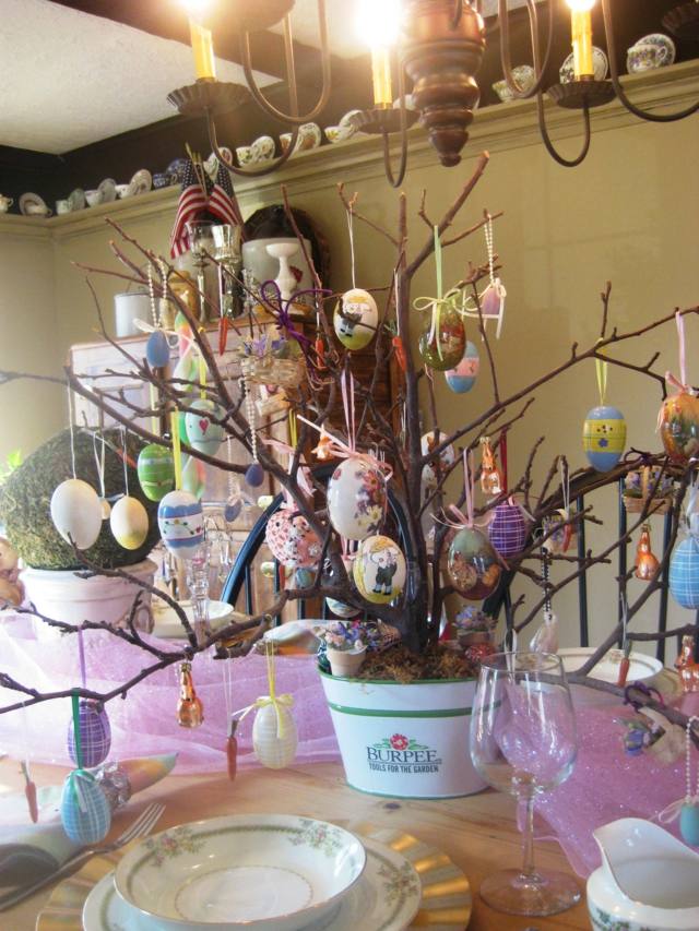 Easter branch table decoration