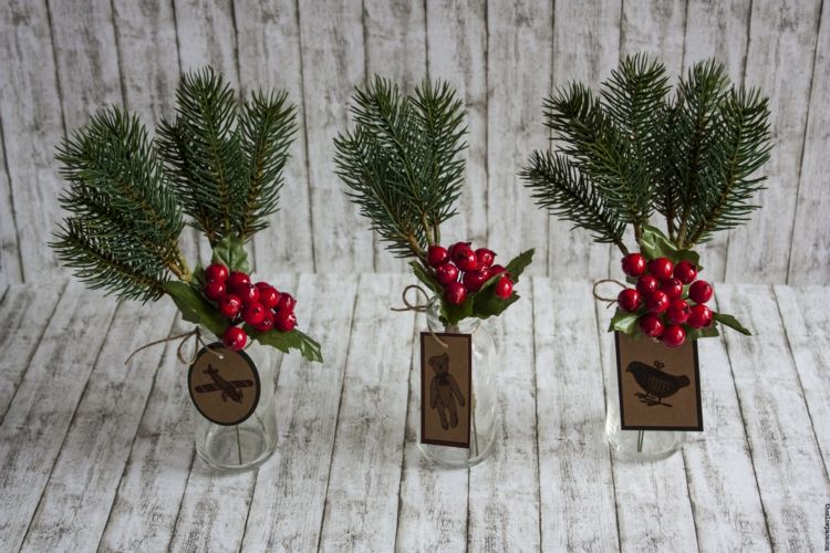 Christmas table decoration to make oneself berries