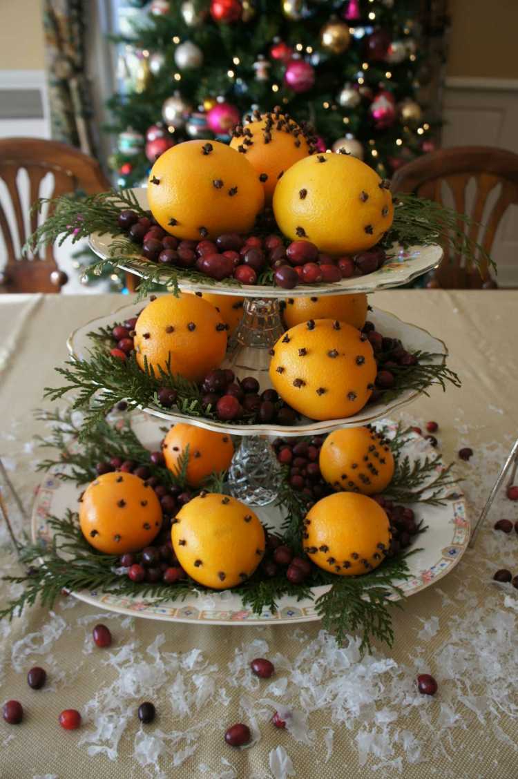 Christmas table decoration to make yourself oranges