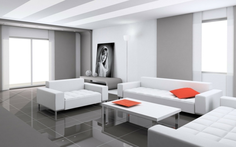 interior decoration living room white modern design