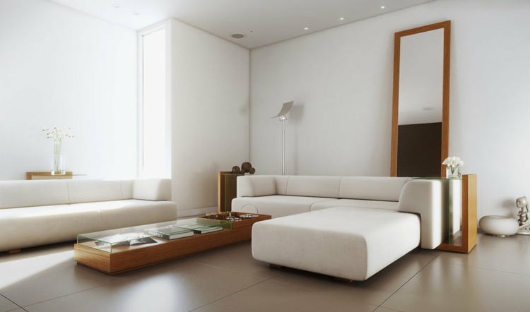 contemporary white living room interior decoration