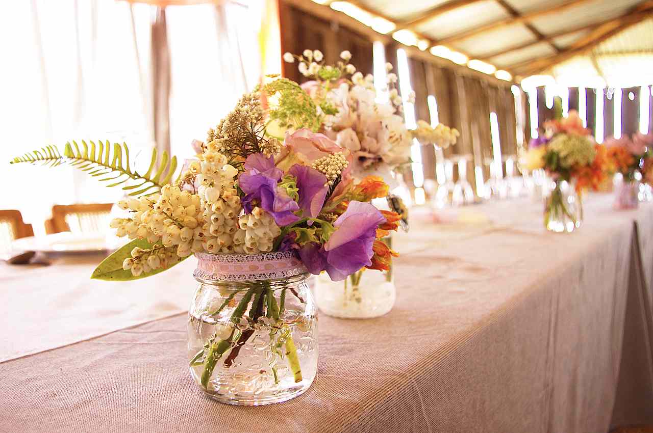 decoration rural wedding table reception idea