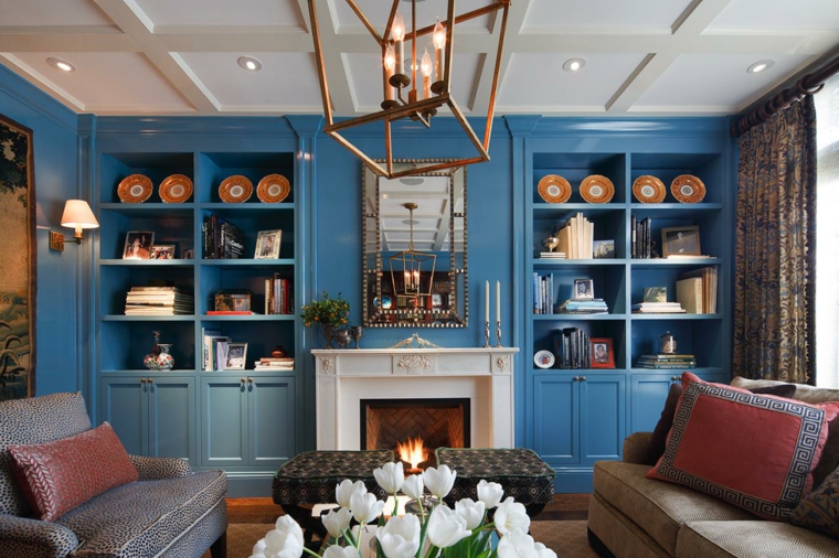 contemporary living room decoration blue design