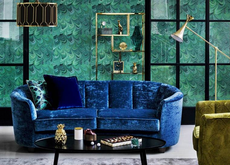 contemporary living room decoration velvet sofa