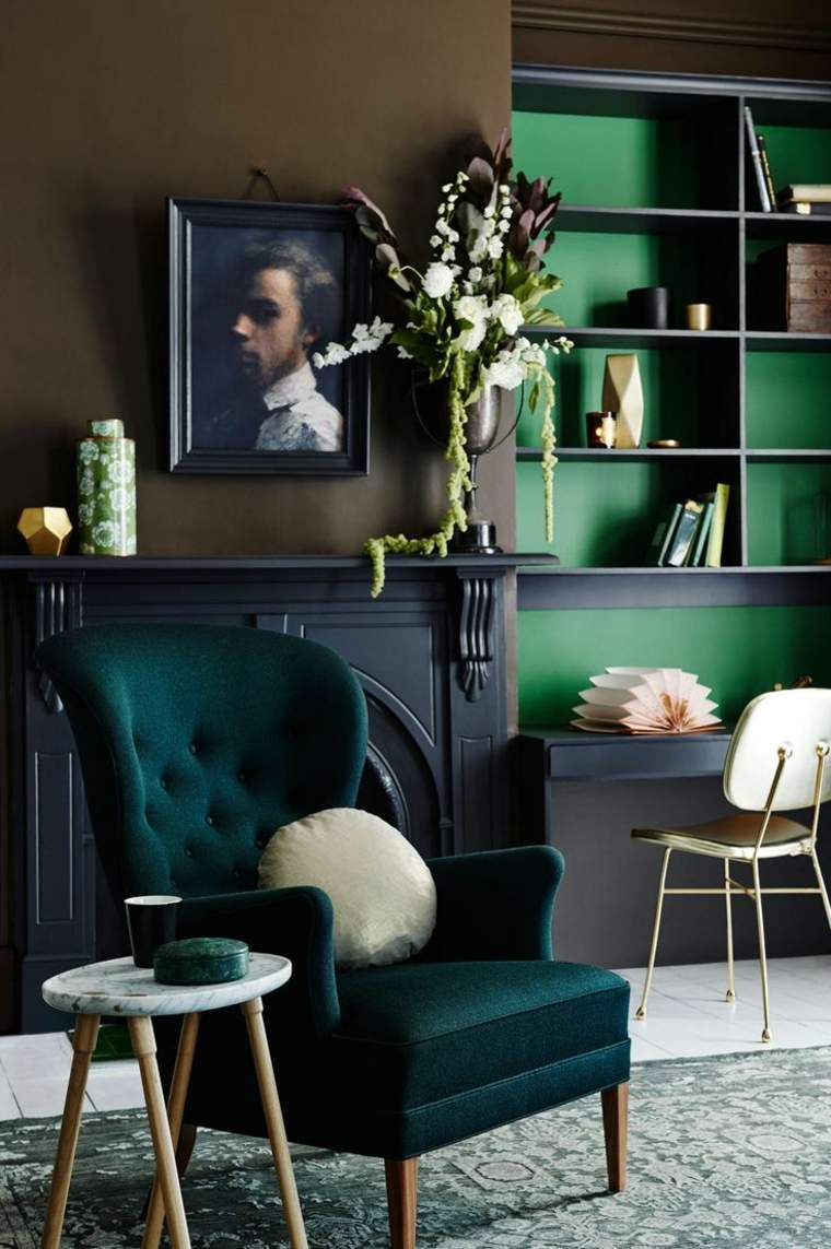 contemporary living room decoration green