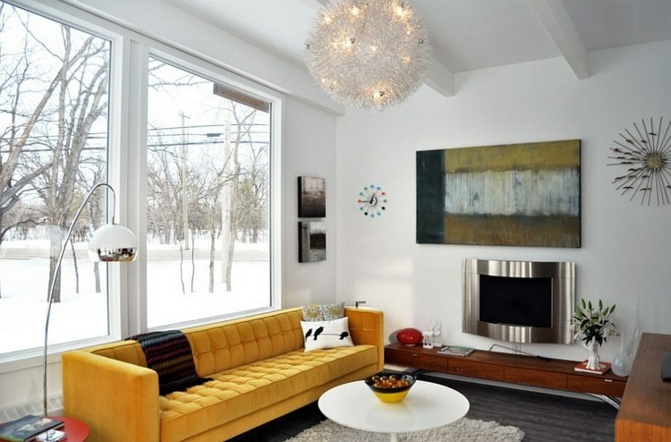 decoration living room design yellow sofa