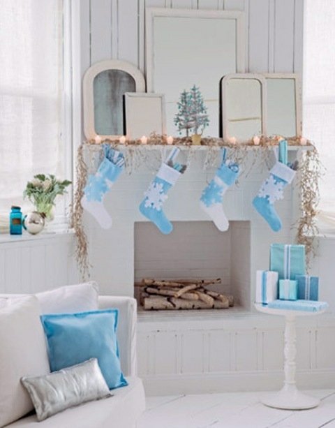 deco Noel biru putih