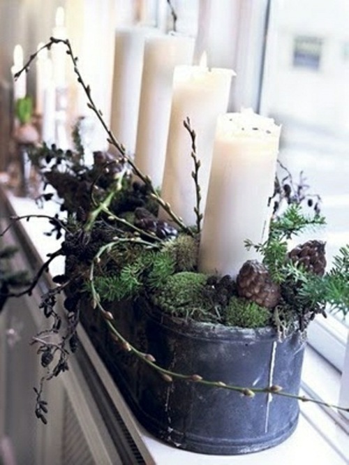 deco Christmas window candles