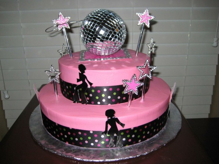 deco birthday adult theme eighties cake same style