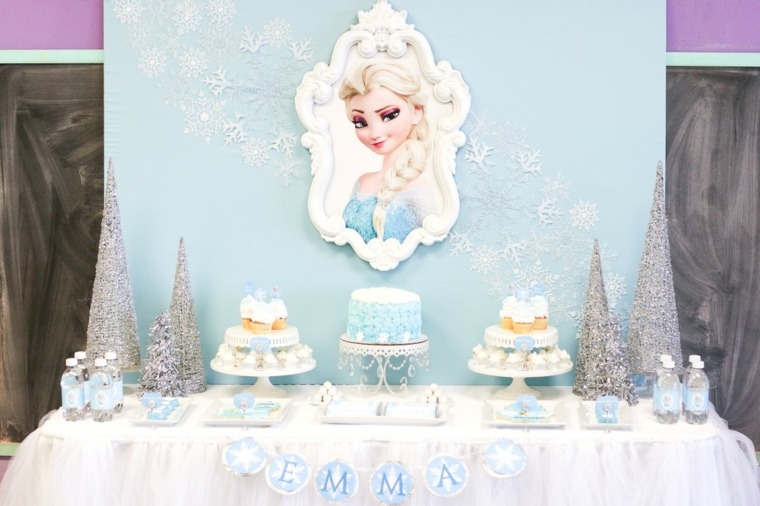 deco hari jadi snow queen cup cake cupcakes