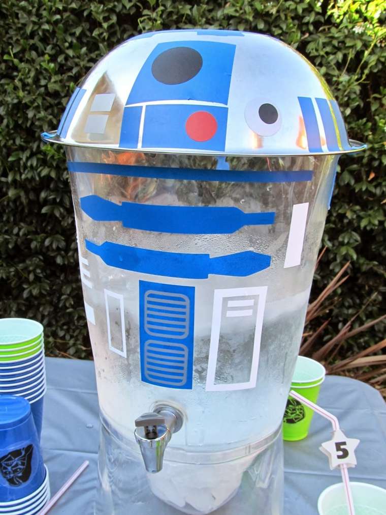 deco bursdag stjerne kriger vann dispenser r2-d2