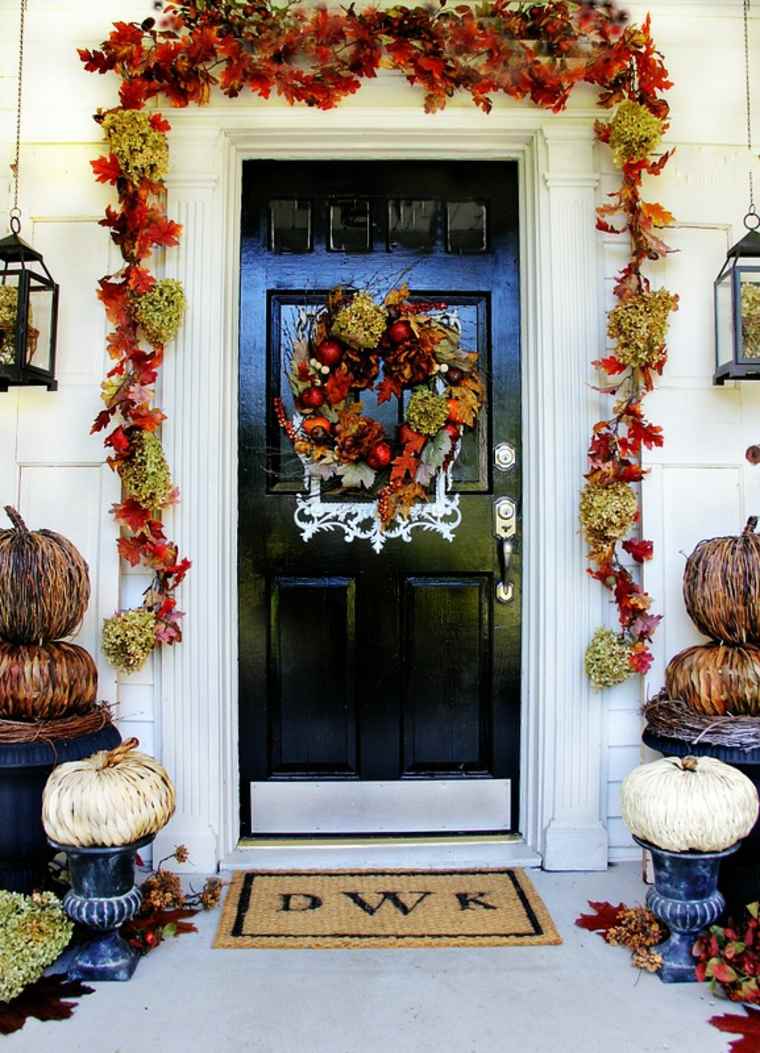 leaves tree idea diy decorate entrance crown door doormat