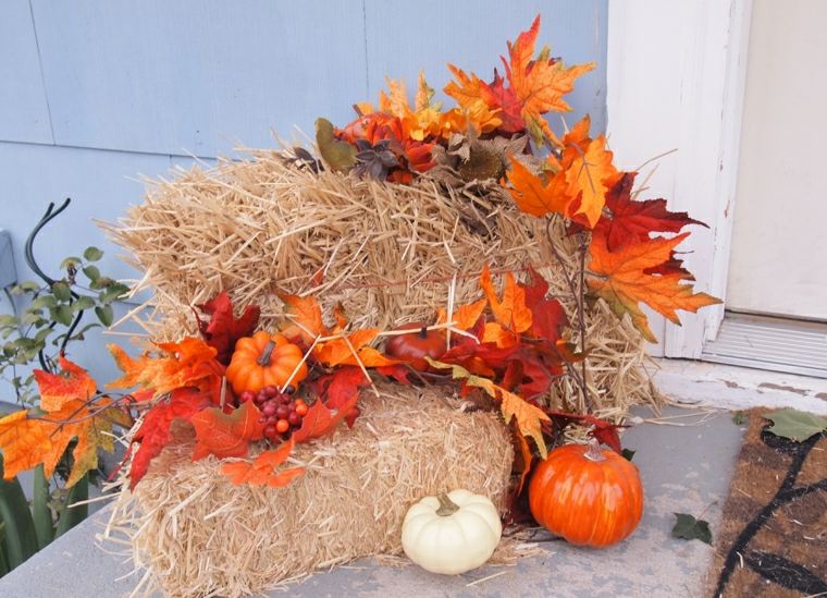 original decoration idea diy pumpkins leaves dead