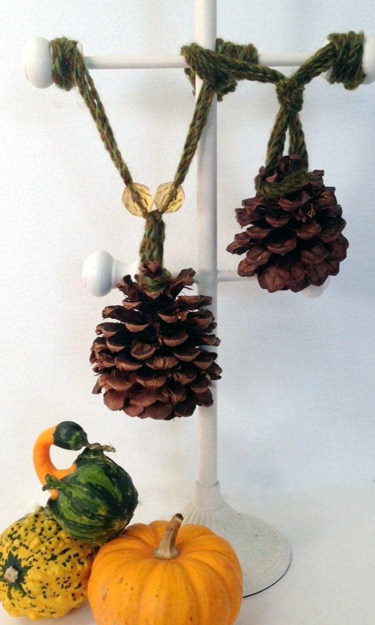 deco autumn pine cones