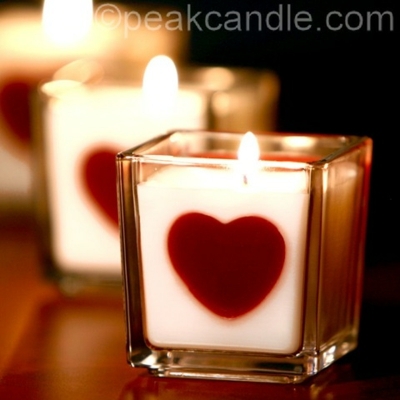 deco dengan lilin st valentin