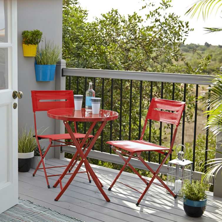 balcony red furniture deco