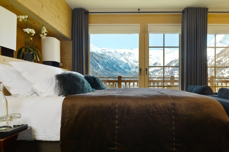 chalet deco wood bedroom mountain