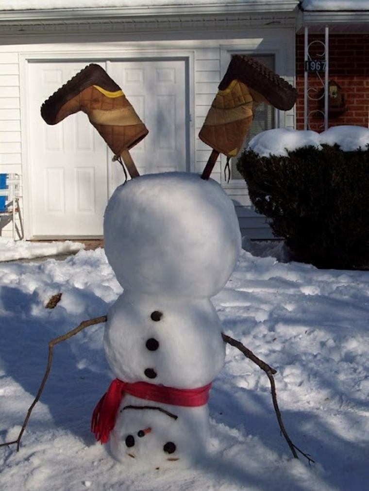 juldekoration för att göra idén snögubbar diy dekoration utomhus